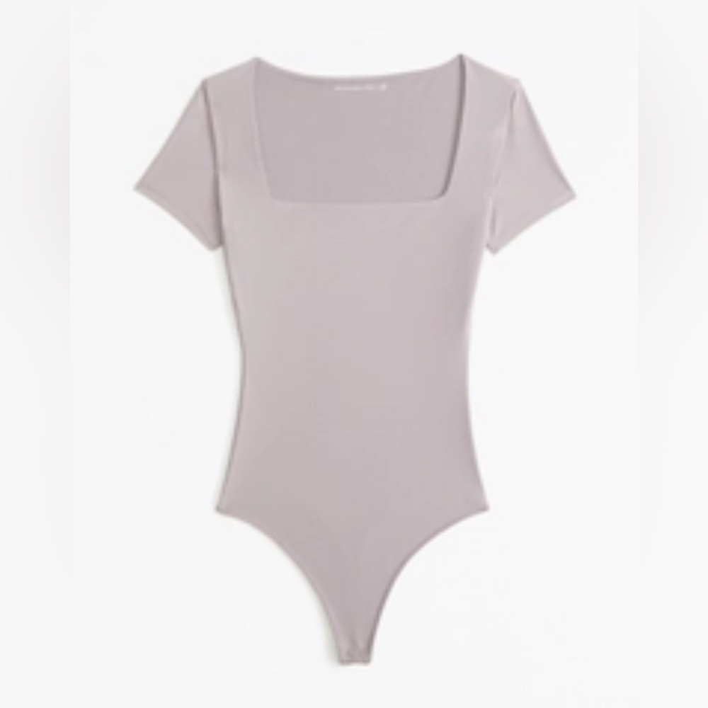 abercrombie & fitch | tall soft matte seamless squareneck bodysuit - grey